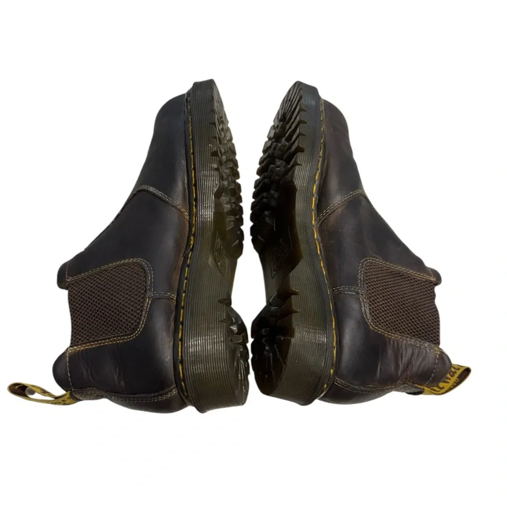 Dr. Martens Dark Brown Leather Steel Toe Men's Boots Size 9M EU 42